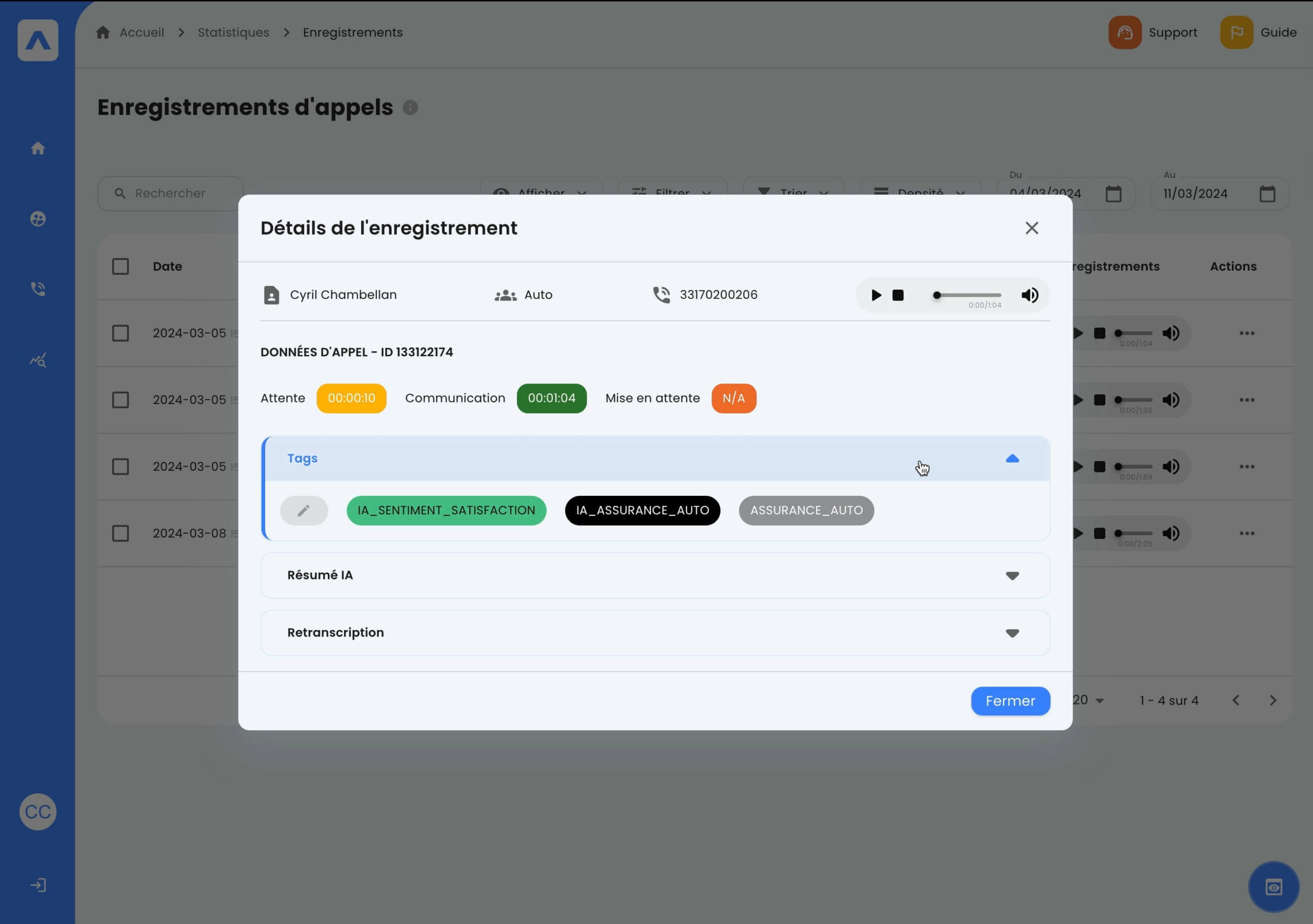 qualification automatique, tags - Logiciel Intelligence Artificielle IA by Axialys