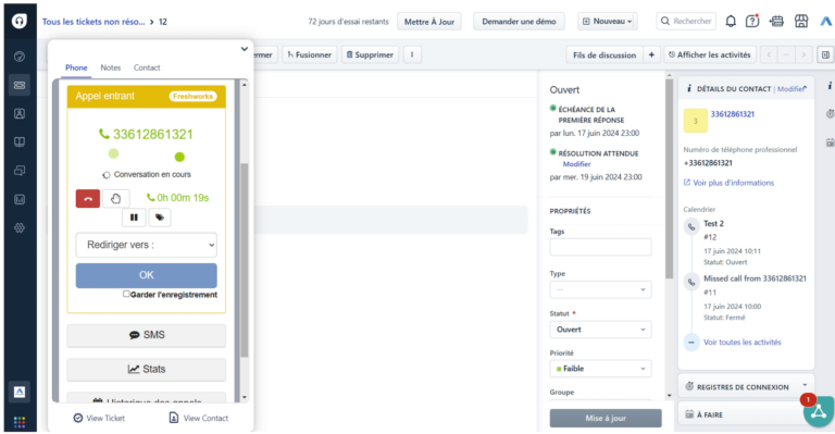 Intégration Freshworks Axialys
